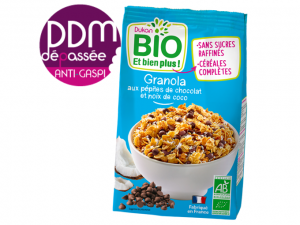 Anti gaspillage granola aux pépites de chocolat et noix de coco DDM 10-10-2021
